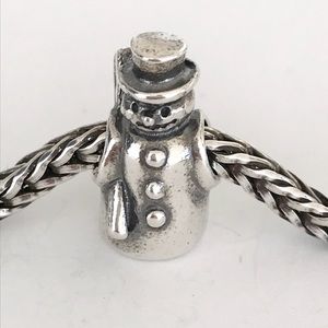 Authentic Trollbeads Retired Snowman Bead New